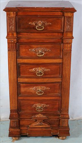 Walnut Victorian marble top half commode (1 of 4)