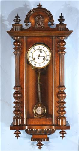 Walnut Victorian wall clock by Unghans, J (1 of 4)