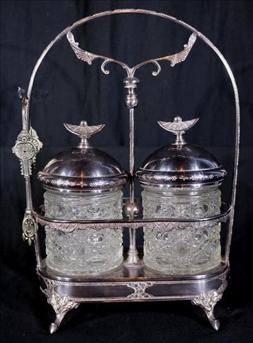 Victorian double set pickle casters (1 of 2)