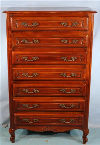 French cherry 7 drawer highboy chest (1 of 3)