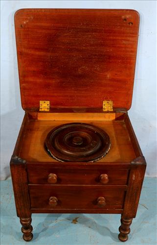 Walnut Victorian bedside potty (1 of 3)