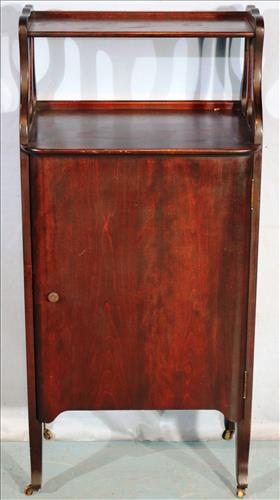 Mahogany sheet music cabinet, 43 in. T, 19.5 in. W, 14: Mahogany sheet music cabinet, 43 in. T, 19.5 in. W, 14 in. D.