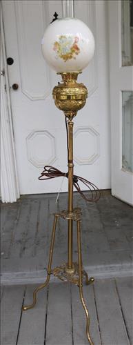 Brass piano lamps, 62 in. T.: Brass piano lamps, 62 in. T.