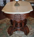 Victorian Center Table w White Marble