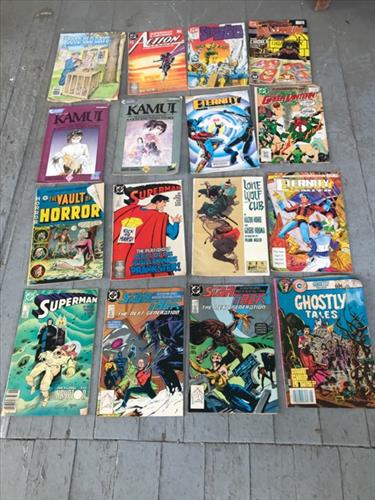 Set #1 of 16 Old Comic Books: Set #1 of 16 Old Comic Books. Includes Superman, The Vault of Horror and Others