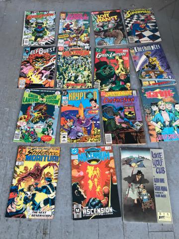 Set of 15 Old Comic Books: Set of 15 Old Comic Books. Lost Planet, Superman, Elf Quest plus Others