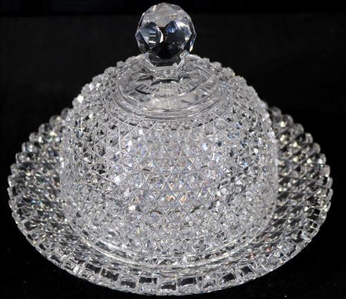 Nova Scotia Glass Butter Dish Diamond Ray Pattern - Jun 30, 2013