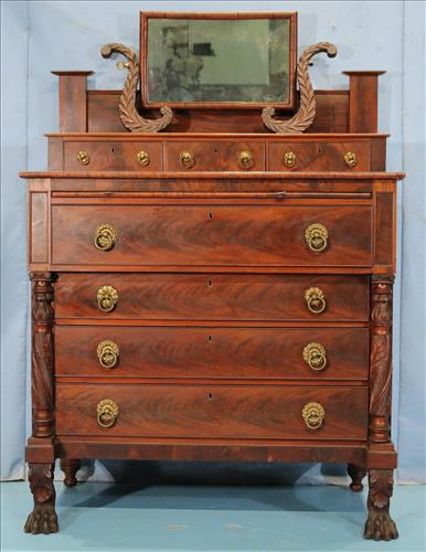Federal acanthus carved dresser with carved legs (1 of 6)