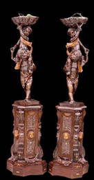 Magnificent Renaissance Revival Double Carved pedestals