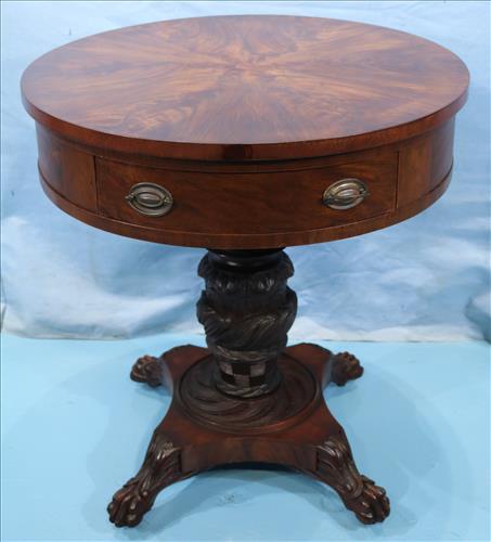 Mahogany Empire round drum table (1 of 4)