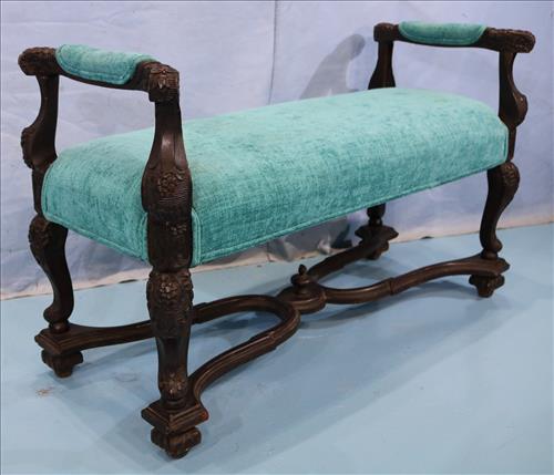 William and Mary style mahogany window bench (1 of 4)