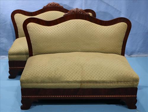 Pair of mahogany Empire bustle benches (1 of 4)