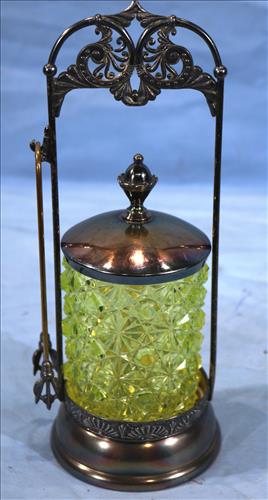 Victorian pickle caster with original glass jar (1 of 4)