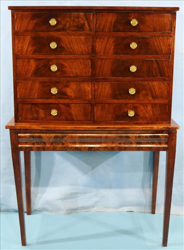 Early mahogany silver chest on stand with drawer (1 of 3)