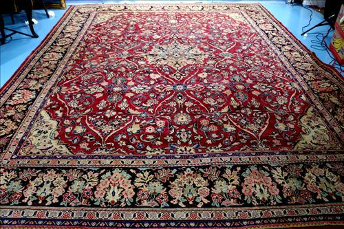 Large hand made Persian rug, 13.6 x 10.6 (1 of 4)