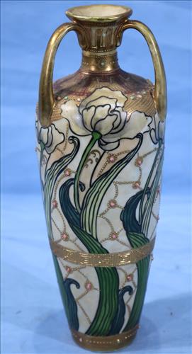 Hand painted Nippon vase, Art Noveau style (1 of 3)