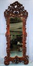 Mahogany rococo mirror by J & J Meeks, ca. 1850