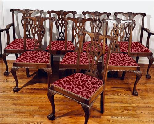 Antique Set of Mahogany Chippendale Style chairs (1 of 1)