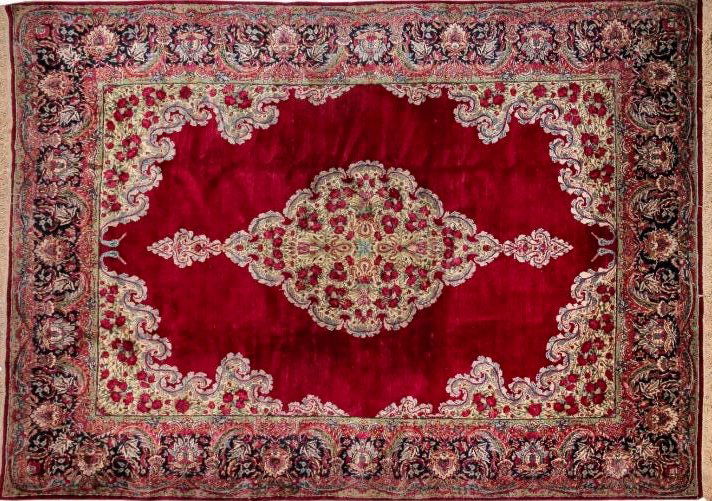 Fine Antique Persian Kerman Rug, 9 x 12.4 (1 of 1)