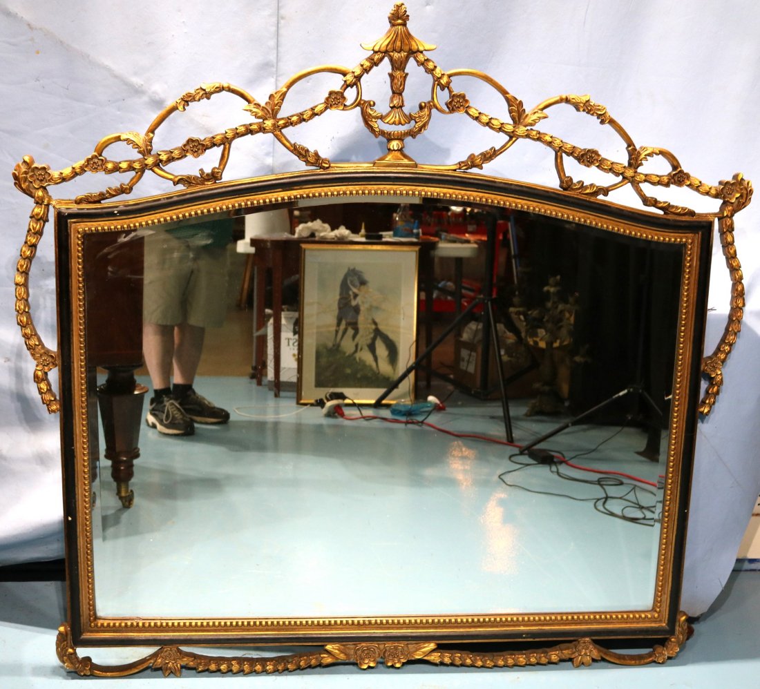 Gold gilded hanging decorator mirror, 58 x 55 (1 of 4)