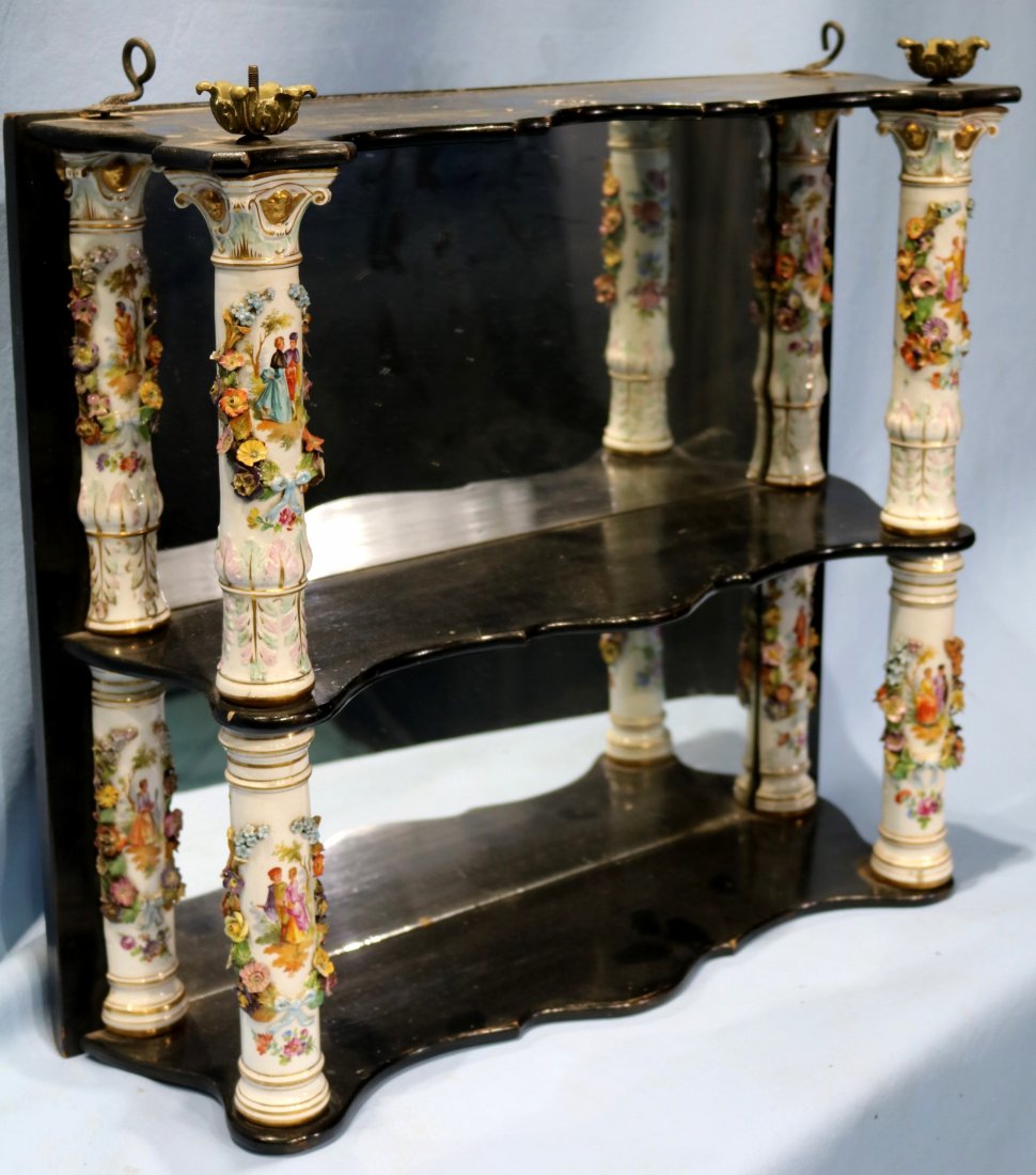 Early Meissen hanging wall shelve with columns (1 of 6)