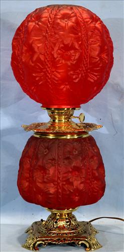 Red satin gone with the wind lamp (1 of 4)