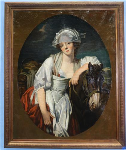 Oil on canvas of "The Milkmaid", 52 x 43 (1 of 8)
