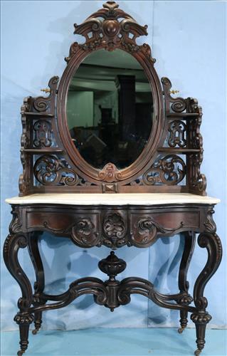 Rosewood rococo dressing table attrib. to Mallard (1 of 11)