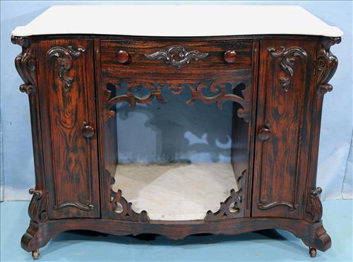Rosewood Victorian commode with marble top (1 of 4)