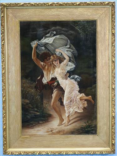 Oil on canvas of, The Storm, by Pierre Auguste Cot (1 of 6)