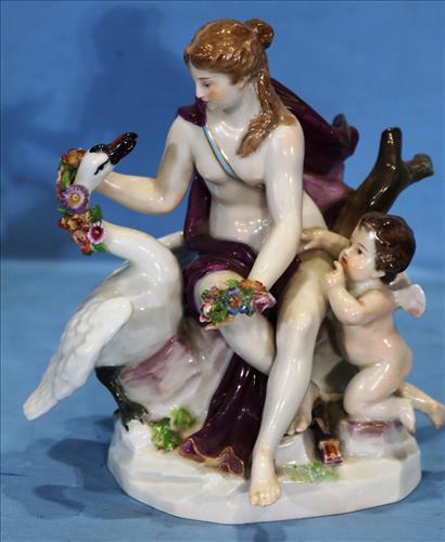 Meissen painted porcelain figural group (1 of 4)