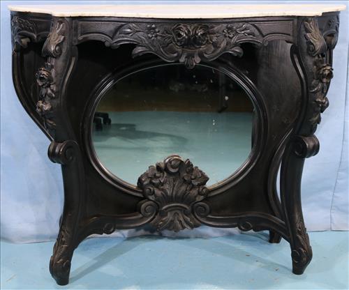Rosewood rococo marble top console table (1 of 5)