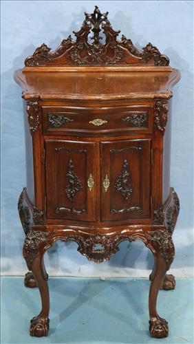 Contemporary carved mahogany night stand (1 of 4)