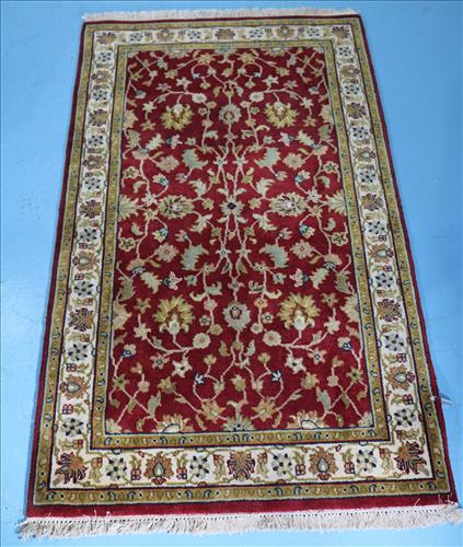 Antique Persian rug, red, gold and white, 5 Ft. x 3 ft.: Antique Persian rug, red, gold and white, 5 Ft. x 3 ft.