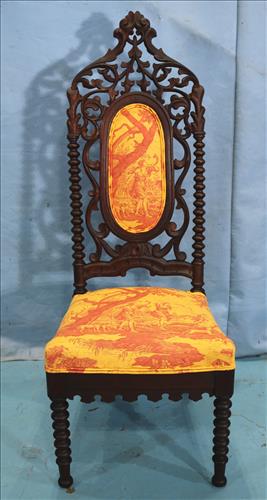 Walnut Victorian gothic style slipper chair (1 of 4)