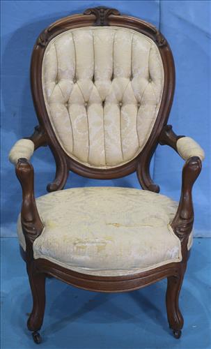 Walnut Victorian arm parlor chair (1 of 3)