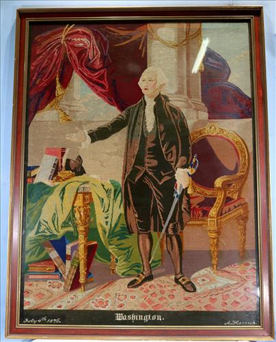 Large needlepoint of George Washington (1 of 6)