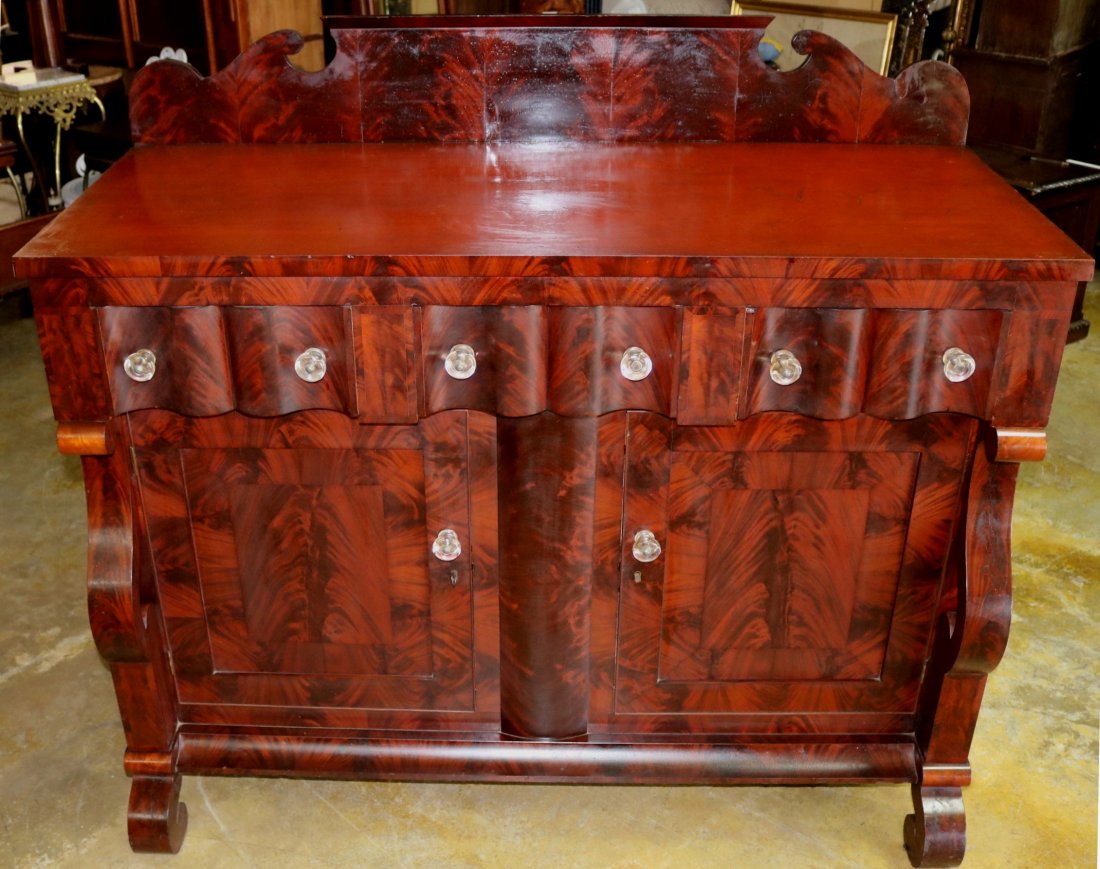 Mahogany Empire sideboard with backsplash (1 of 5)