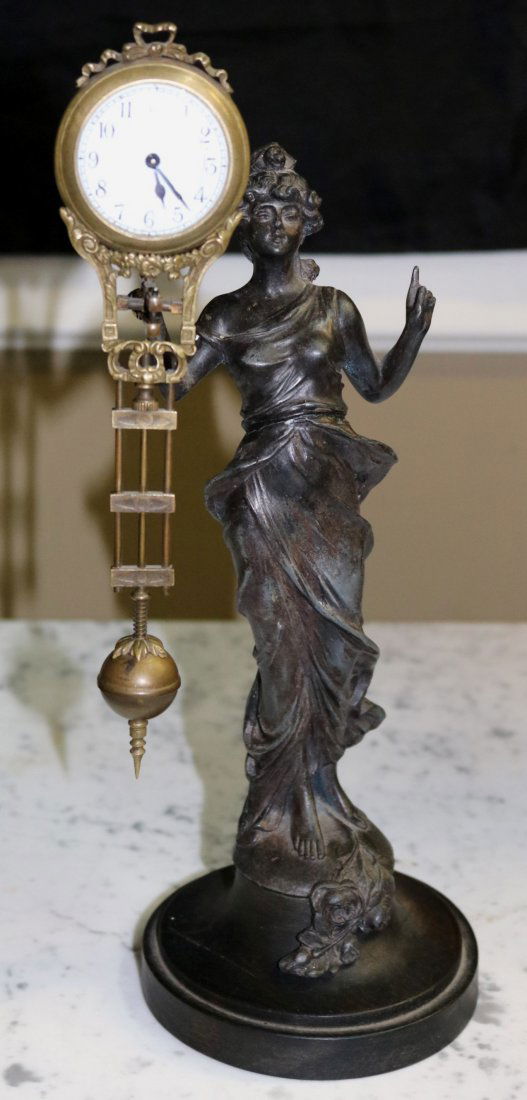 Bronze Diana mystery clock by Junghans, smallest one (1 of 4)