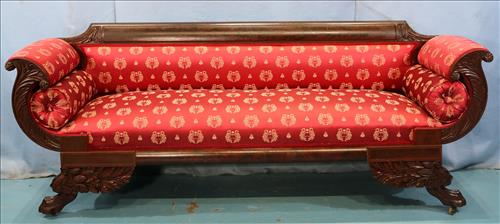 Empire mahogany sofa with acanthus carving (1 of 4)