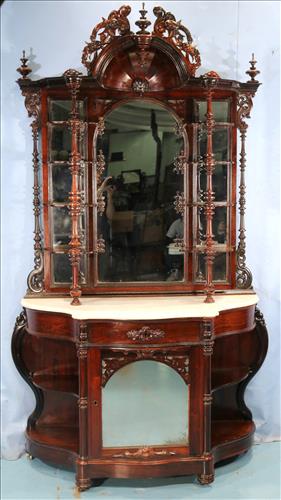 Rosewood Victorian etagere with bonnet crown (1 of 6)