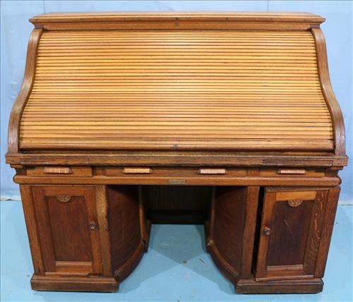 Solid oak Wooten S roll top desk (1 of 6)