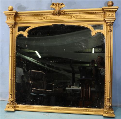 Gold gilded Victorian over the mantle mirror (1 of 4)
