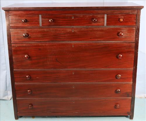 Mahogany Texas highboy chest with 8 drawers (1 of 4)