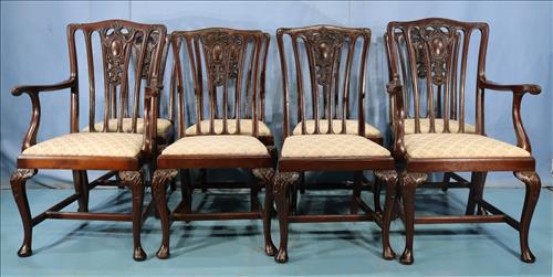 Set of 8 queen Anne dining chairs (1 of 4)
