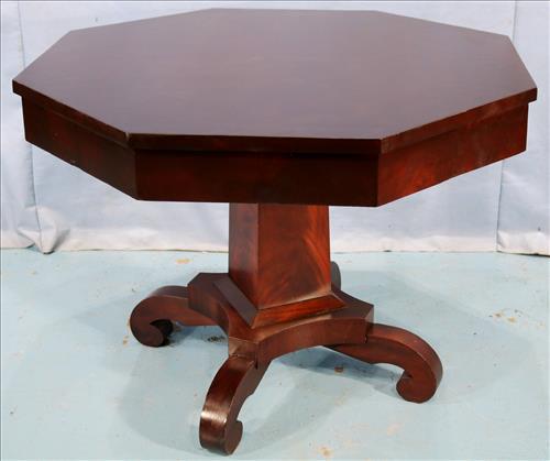 Mahogany Empire octagon center table (1 of 3)