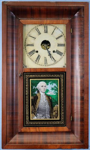 Ogee rosewood mantle clock with painting (1 of 4)