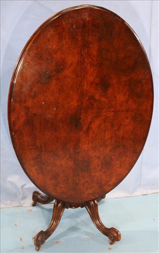 Burl walnut tilt top breakfast table (1 of 5)