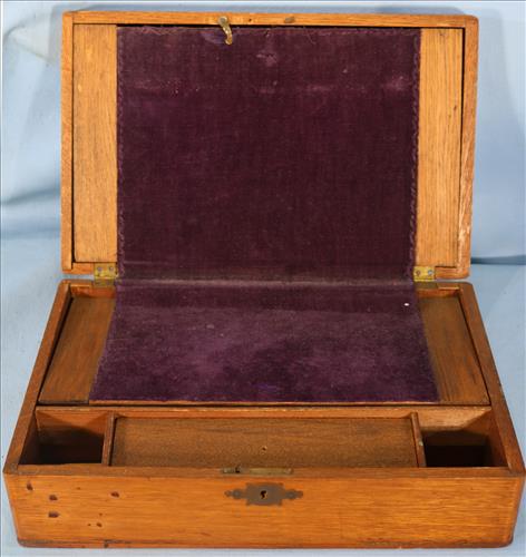 Walnut Victorian lap desk with inlay top (1 of 3)