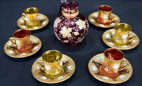 13 piece Moser sake set (1 of 5)